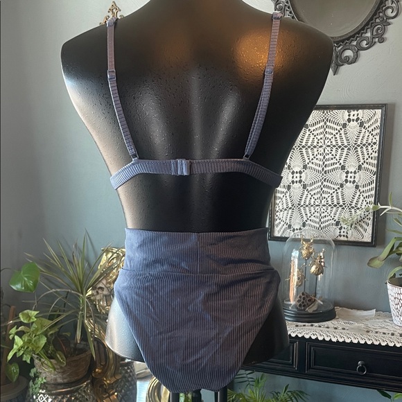 Aerie Deep Blue Ribbed Bikini Set - Picture 4 of 8